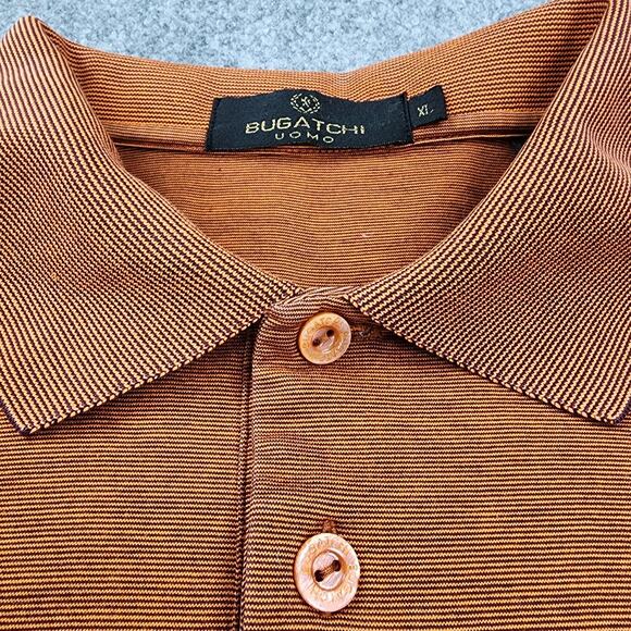 Bugatchi Uomo Shirt Mens XL Orange Polo TPC Scottsdale Golf Egyptian Cotton - Picture 11 of 16